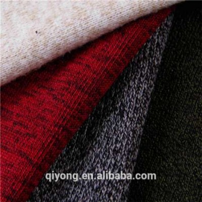 Shaoxing Textile 100% Polyester Two Colors Slub Hacci Knitted Fabric One Side Brushed Fleece